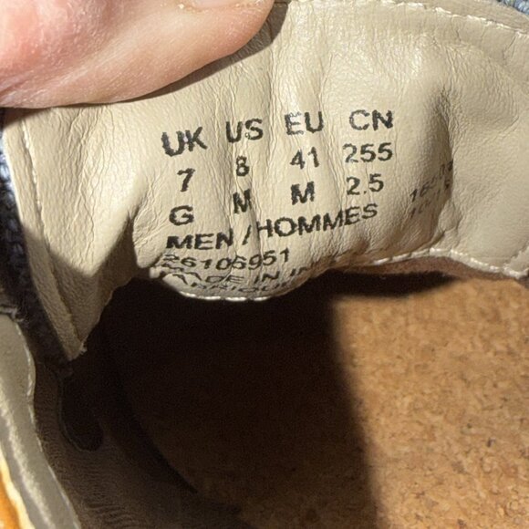 Clarks TOR England Men Size 8 Darby Limit Wingtip Oxford Shoes Blue Denim Tan - Picture 9 of 11